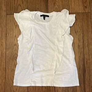 White ruffled T-shirt size medium for women